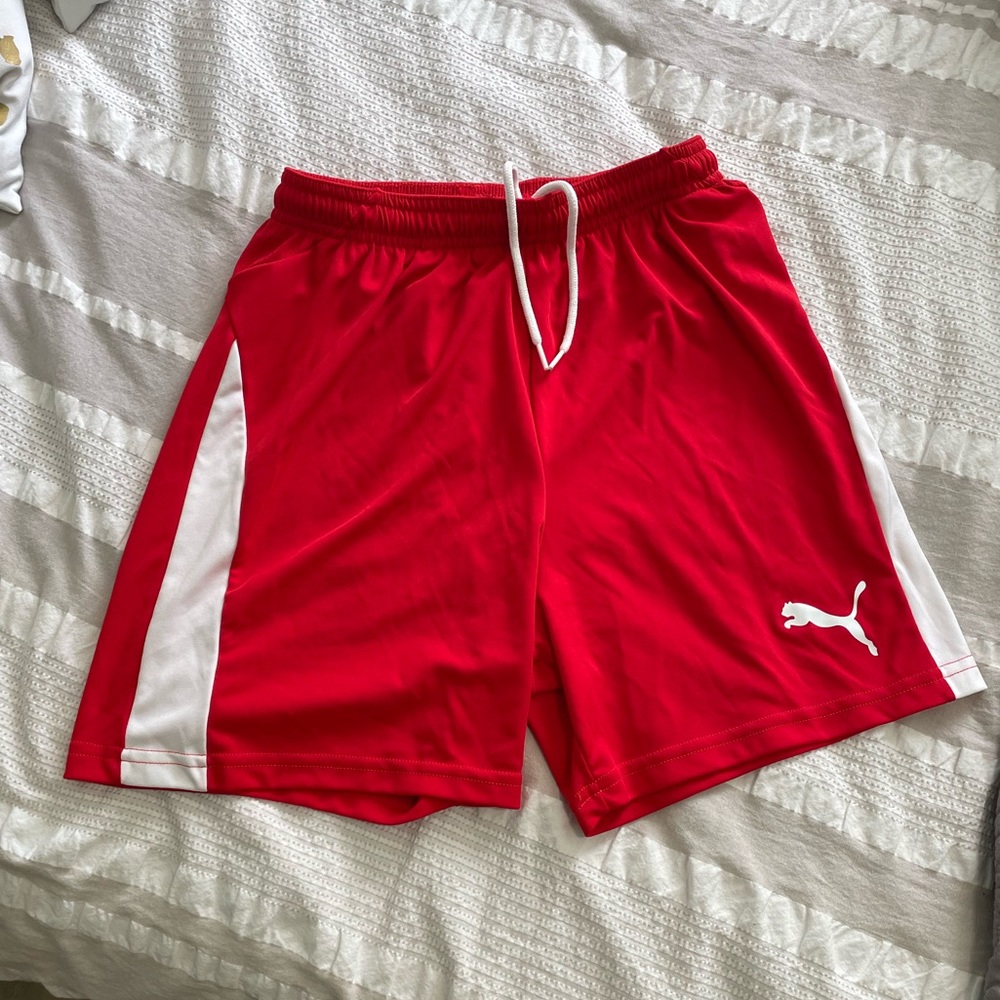 Like New Red and White Liga Puma Shorts